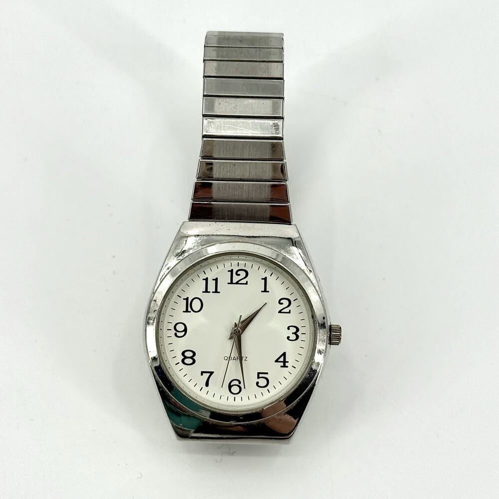 Geneva Silver Men’s Watch with White Dial